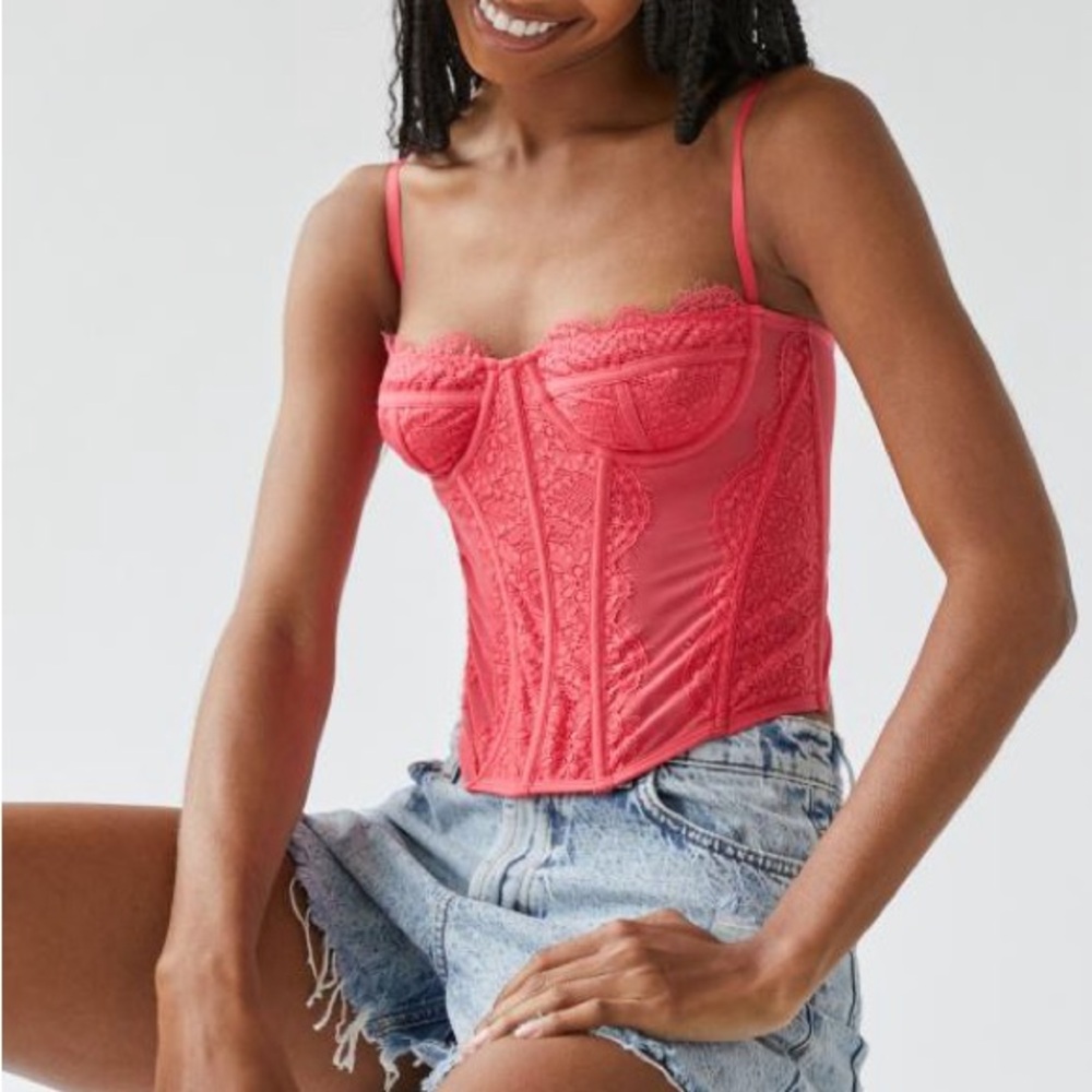 Out From Under Modern Love Corset Hot Pink